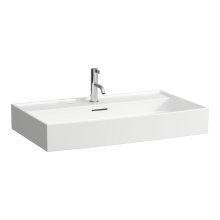 Kartell by Laufen - umyvadlo 80x46, broušená spodní část, otvor pro baterii, přepad