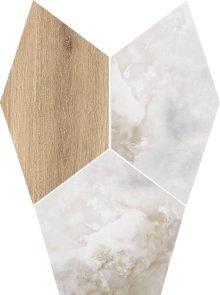Onice bianco wood mat dekor - obkládačka inzerto 28x31 bílá matná
