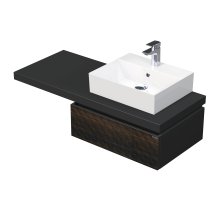 Desk 3D - skříňka 120 cm s umyvadlem na desku vpravo, 1 zásuvka, závěsná, dřevodekor