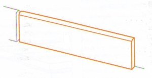 Khroma Battiscopa Corda - dlaždice sokl 7x60 šedá