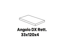 Deepstone Angolo DX Rett. Lunar - schodovka pravá 33x120x4 bílá