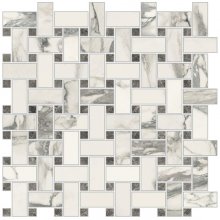 Imperial Trama Levigato Bianco Arabescato - dlaždice mozaika 30x30 bílá lesk