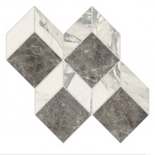 Imperial Mosaico 3D Levigato Bianco Arabescato - dlaždice mozaika 28x27 bílá lesk
