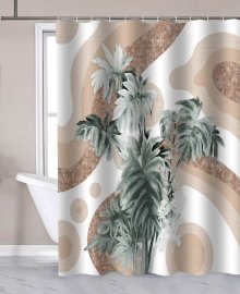 Sprchový závěs 180x180 cm, polyester, palma