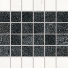 Vein - obkládačka mozaika 5x5 bíločerná lesklá, tl.10 mm