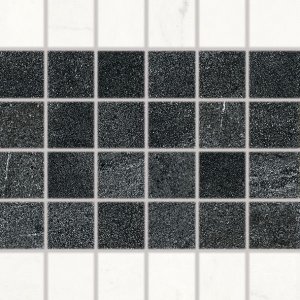 Vein - obkládačka mozaika 5x5 bíločerná matná, tl.8 mm