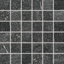 Quarzit - dlaždice mozaika 5x5 černá matná reliéfní