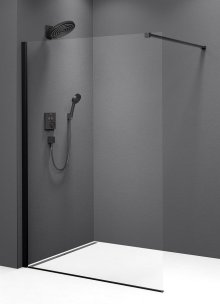 Modular Shower Black jednodílná zástěna pevná k instalaci na zeď, 1100 mm