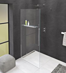 Modular Shower jednodílná zástěna pevná k instalaci na zeď, s otvory na držák ručníků, 900 mm