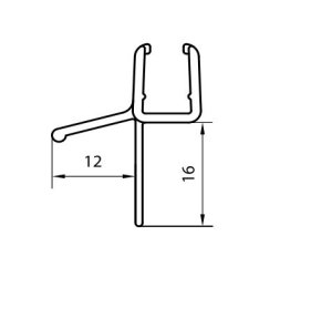 Vodorovné těsnění na 8 mm skla, pro JAZZ line 