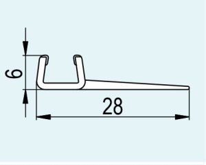 Svislé těsnění na 6 mm skla, pro Top-Line TOPS2