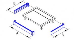 PWI - hliníkový panel k obdélníkové vaničce 70x90, montáž ke stěně (U-panel)