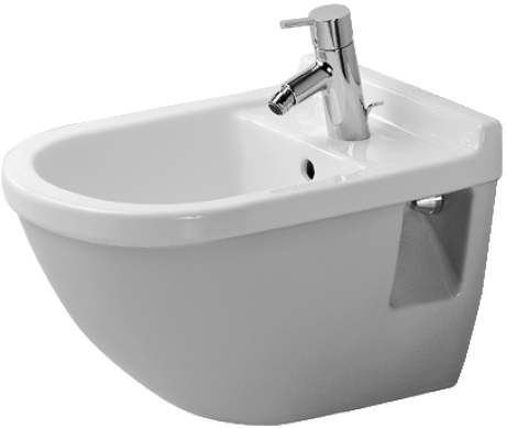 Starck 3 - bidet závěsný, 1 otvor pro baterii, s přepadem