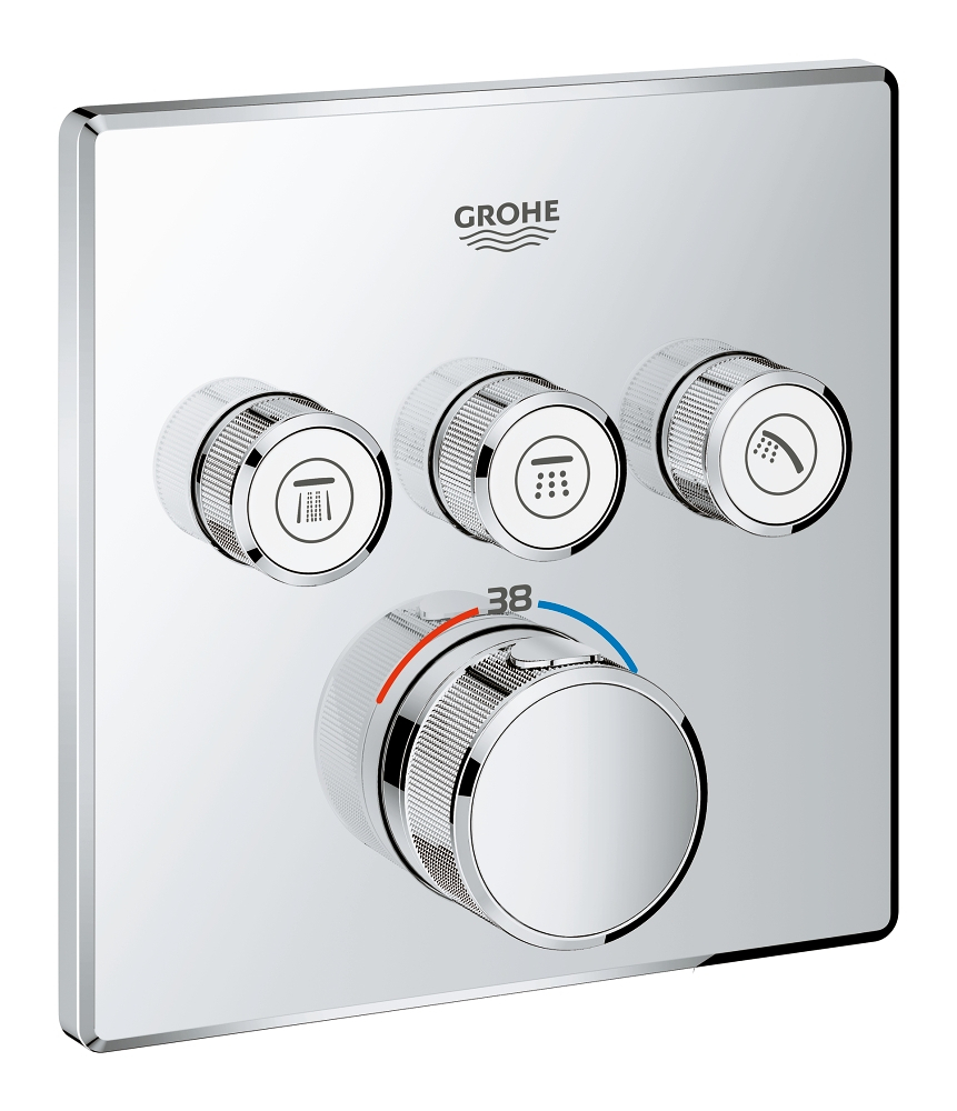 Grohtherm SmartControl - termostat pro podomítkovou instalaci s 3 ventily, bez podomítkového tělesa