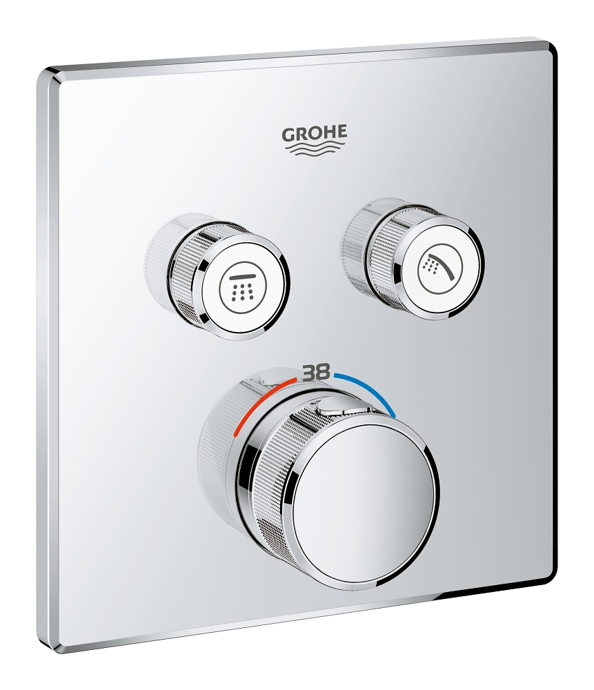 Grohtherm SmartControl - termostat pro podomítkovou instalaci s 2 ventily, bez podomítkového tělesa 29124000