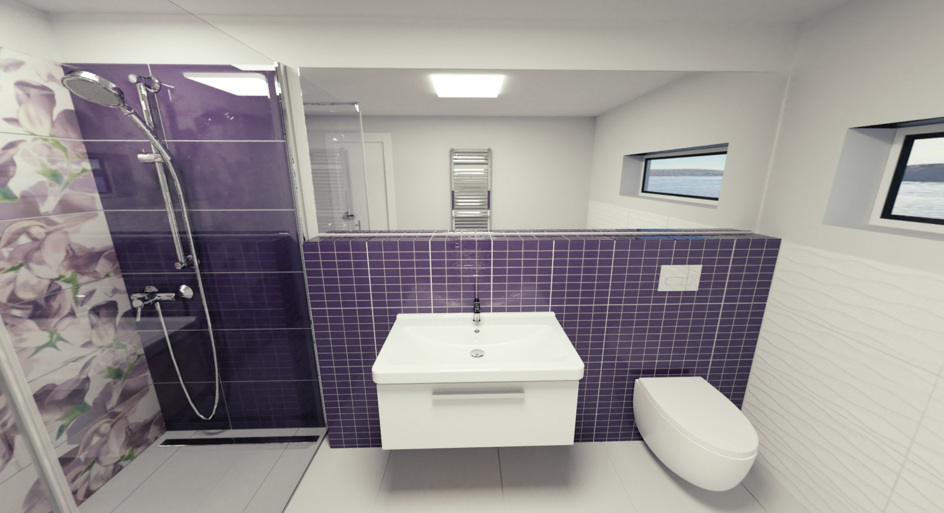 3D návrh - koupelna Colour Violet 360 3d Colour Violet