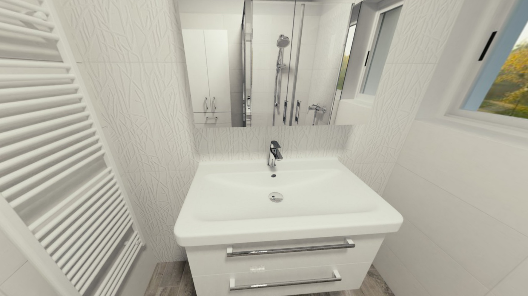 3D návrh - koupelna Adilio Rivo 360 3d Adilio