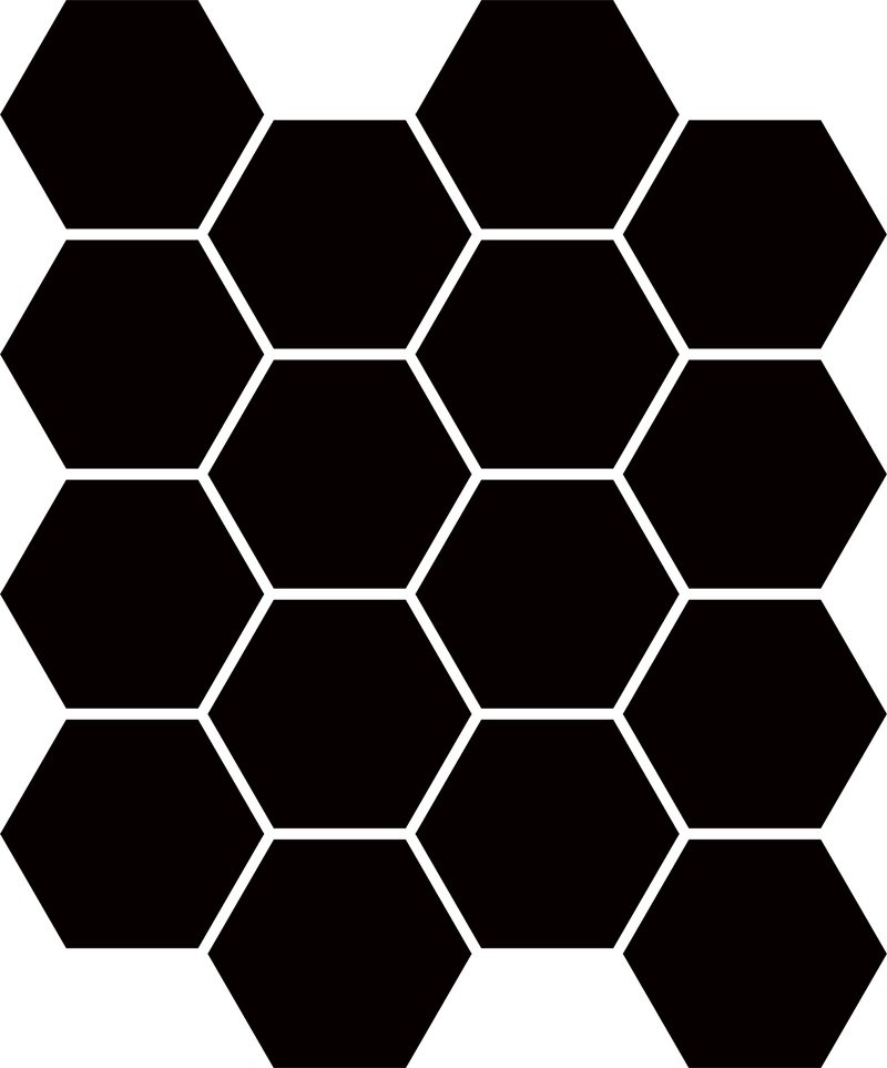 Uniwersalna mozaika prasowana nero hexagon - obkládačka mozaika 25x25,5 černá