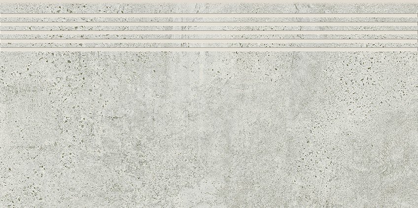 Newstone Light Grey Steptread - schodovka rektifikovaná  29,8x59,8 šedá matná