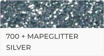 Mapeglitter stříbrná - barevné metalizované glittery na bázi polyesteru, hliníku a epoxidových pryskyřic ke smíchání s Kerapoxy Easy Design