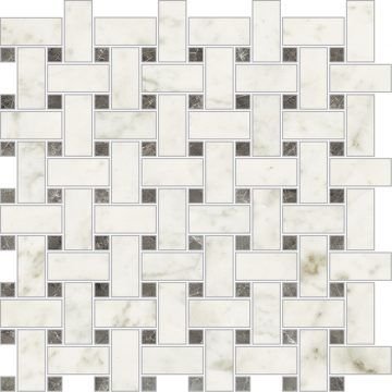 Imperial Trama Naturale Bianco Carrara - dlaždice mozaika 30x30 bílá mat