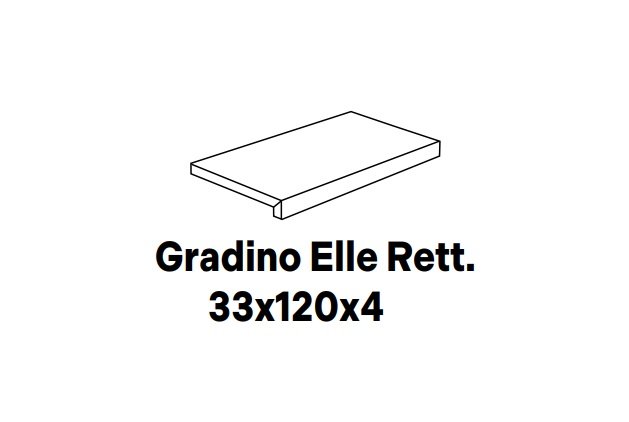 Deepstone Gradino Elle Rett. Iron - schodovka 33x120x4 šedá