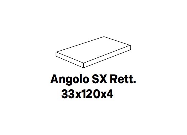 Deepstone Angolo SX Rett. Hyper Shell - schodovka levá 33x120x4 béžová