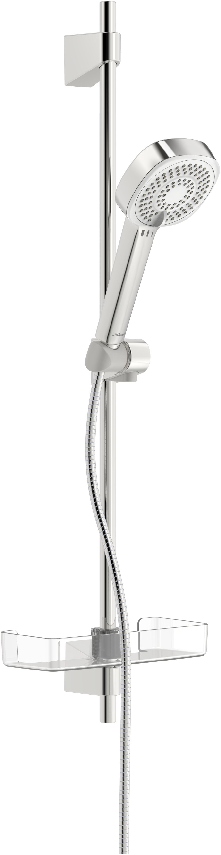 Hansabasicjet Style - sprchová tyč 72 cm, ruční sprcha 3polohová, hadice 175 cm, mýdelník 44770131