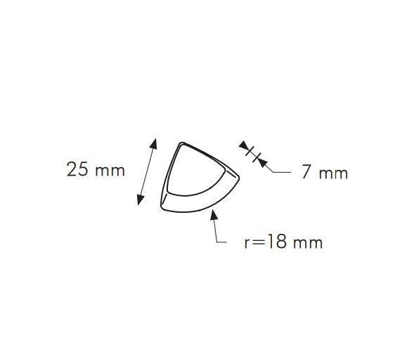 IN Latte Cod. E RAL 9010 - vnitřní roh 2,5x2,5 krémová matná