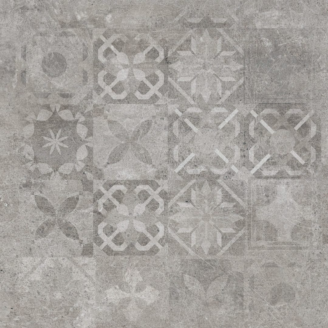 Softcement silver patchwork mat - dlaždice rektifikovaná 59,7x59,7 šedá