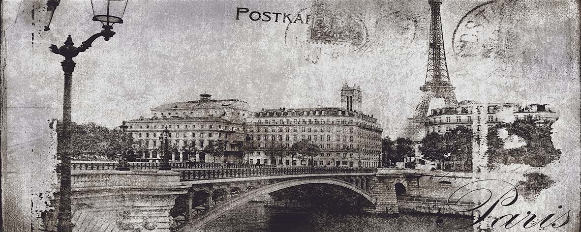 Postcard grey 1 inserto - obkládačka inzerto 20x50