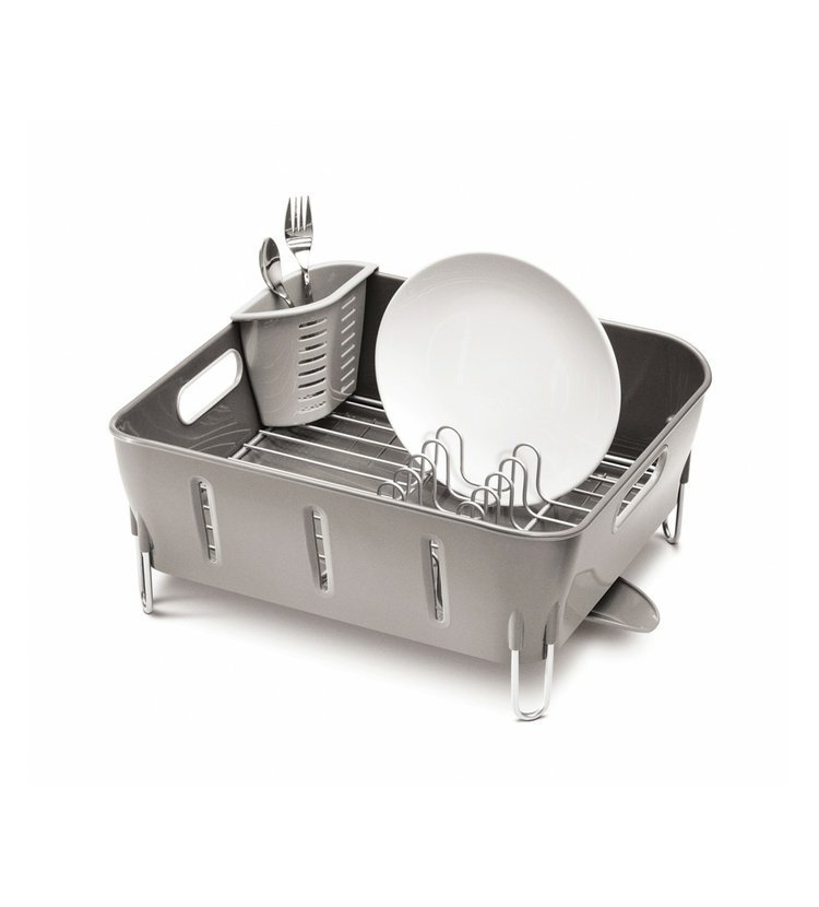 Odkapávač na nádobí Simplehuman - compact, šedý plast KT1106