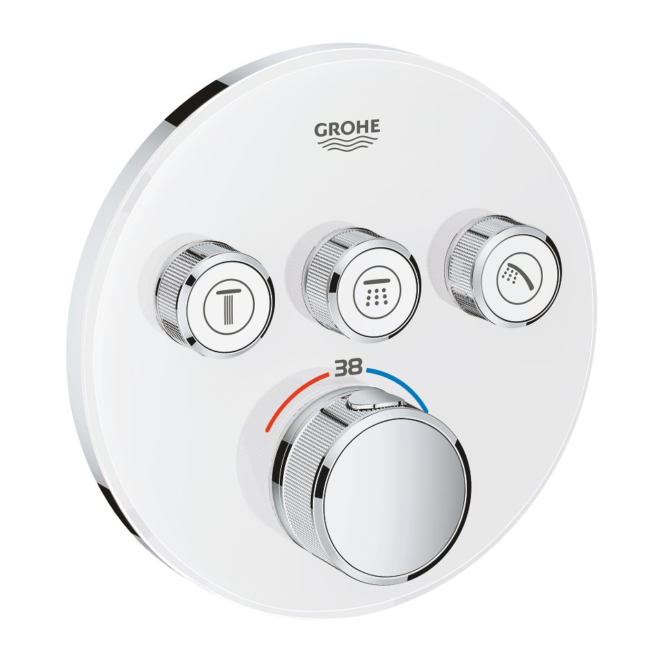 Grohtherm SmartControl - termostat pro podomítkovou instalaci s 3 ventily, bez podomítkového tělesa, bílá