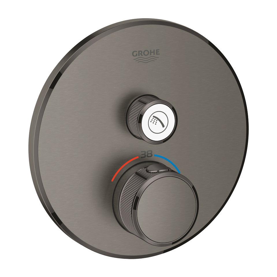 Grohtherm SmartControl - termostat pro podomítkovou instalaci s 1 ventilem, bez podomítkového tělesa, kartáčovaný Hard Graphite