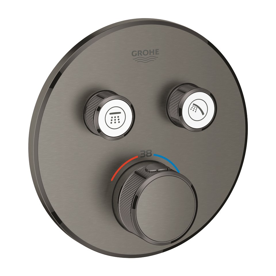 Grohtherm SmartControl - termostat pro podomítkovou instalaci s 2 ventily, bez podomítkového tělesa, kartáčovaný Hard Graphite 29119AL0