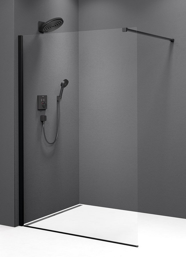 Modular Shower Black jednodílná zástěna pevná k instalaci na zeď, 1000 mm