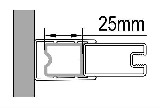 Stohovací profil k rozšíření o 25 mm, 198 cm, černý matný, pro Solino