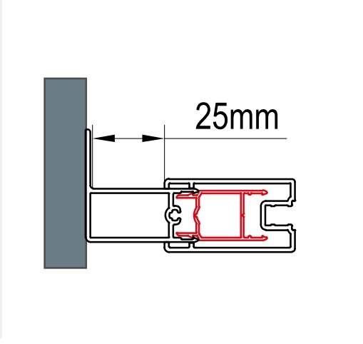 Stohovací profil k rozšíření o 25 mm, 199 cm, černý matný, pro Top-Line S