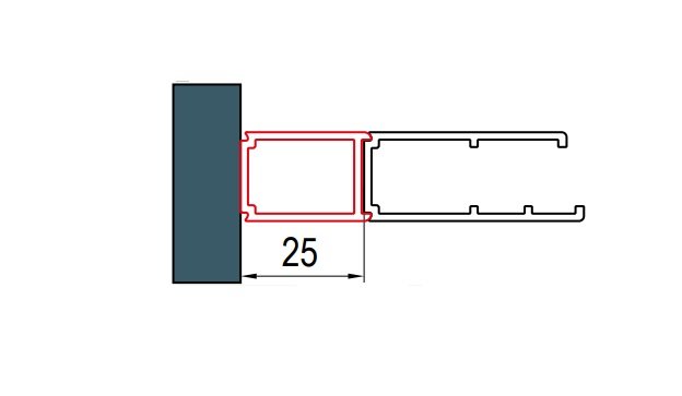 ATYP rozšiřovací profil 25 mm pro dveře, pro Divera