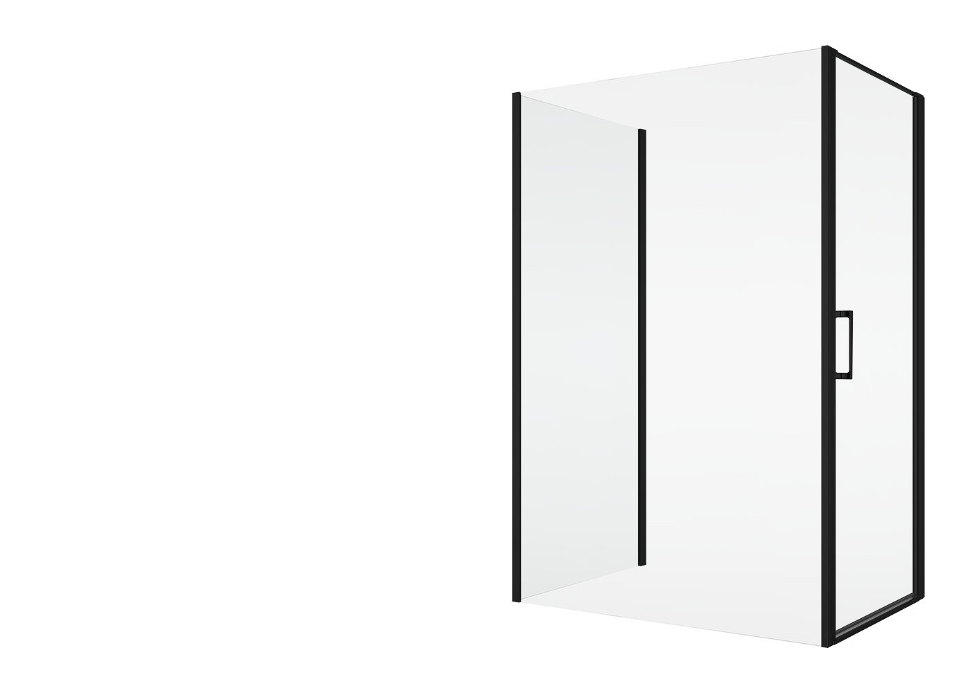 D22F3 - ATYP doplňková boční stěna 25-80 cm, zkrácená, pro U-montáž, černá matná D22F3VSM106