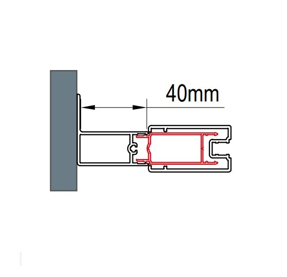 Stohovací profil k rozšíření o 40 mm, 199 cm, aluchrom, pro Top-Line S ACT2.50.1998