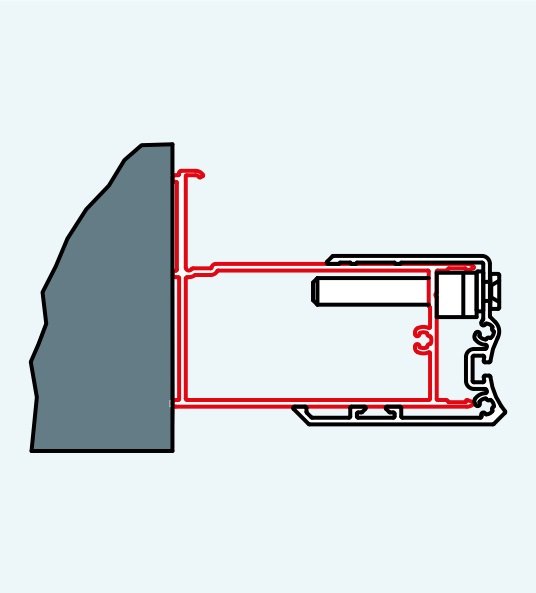 Profil k rozšíření sprchových dveří na straně pantů ke zdi o 25 mm, matný elox, pro Swing-Line, Swing-line F